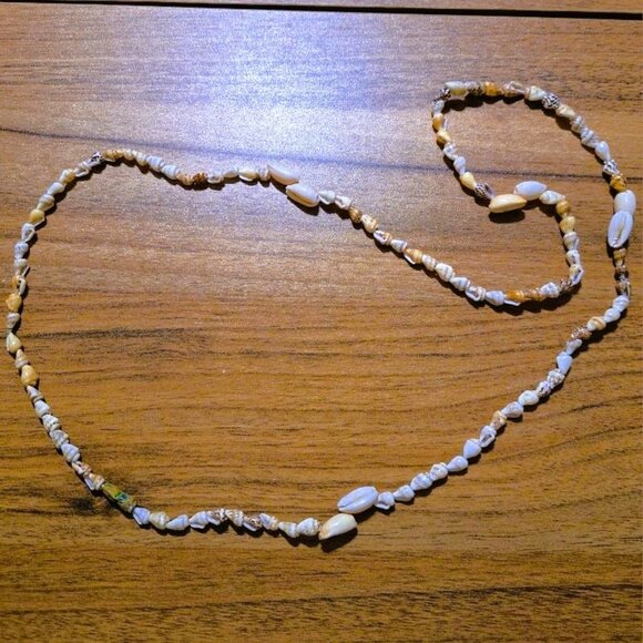 Natural Cowrie Shell Necklace 39" - Picture 3 of 8